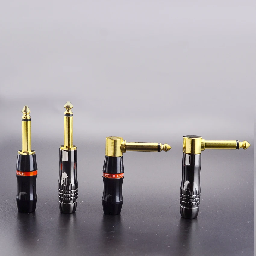 

1 Piece Brass Straight / Angled 1/4" ( 6.35MM ) Mono Jack Plug Connector
