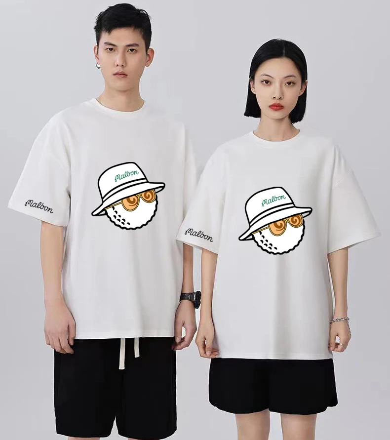 

High Quality 100% Cotton Golf T-Shirt Men Women Summer Malbon Golf Bucket Hat Short Sleeve Fashion Couple Loose Golf Clothing