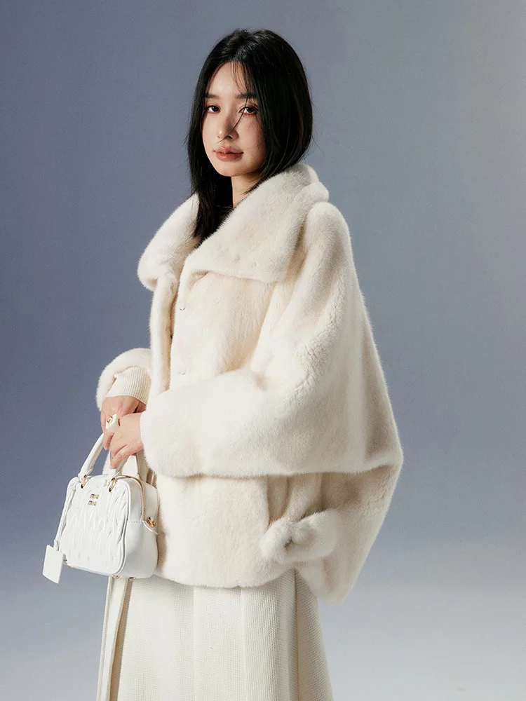 Новинка 2023 модная женская шуба из норки корейская версия свободные рукава