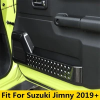abs car inner door panel decoration cover trim for suzuki jimny 2019 2022 abs red matte carbon fiber interior accessories