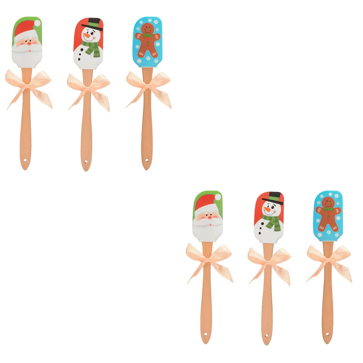 

Spatula Christmas Spatulassilicone Butter Batter Scraper Favors Cream Party Cake Supplies Pastry Heat Resistant Handle Baking