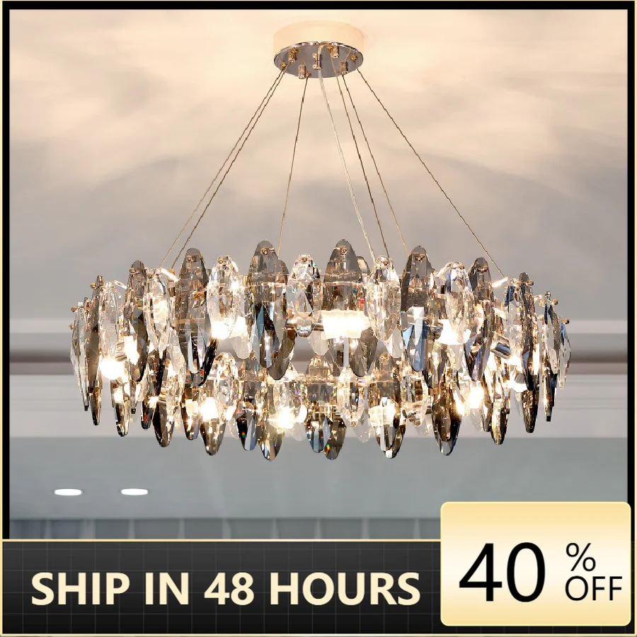 

Nordic Luxury Crystal Chandeliers Indoor Chandelier Lighting Lustre E14 LED Pendant Lamp for Living Room Art Decor Hanging Lamp