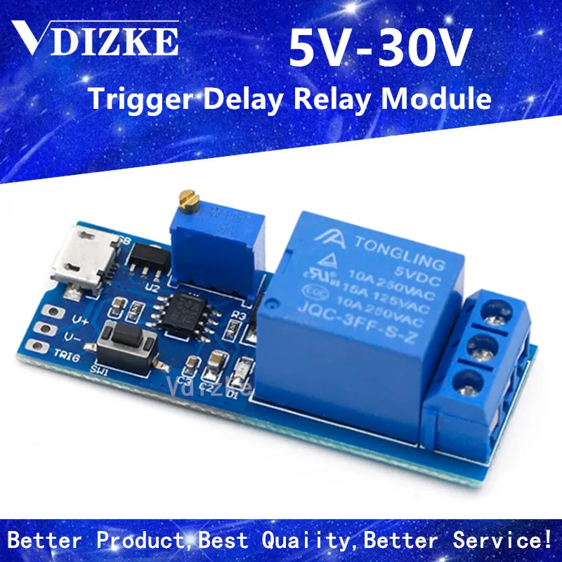 Умная электроника 5 в-30 в реле задержки питания Micro USB регулируемое управления