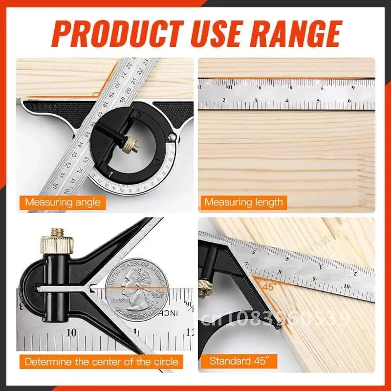 Регулируемый 3 в 1 квадратный транспортир с несколькими комбинированными углами