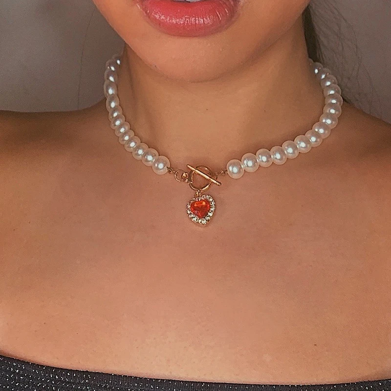 

Элегантное ожерелье из золотистого жемчуга в форме сердца для женщин модное асимметричное жемчужное ожерелье-чокер 2022 трендовая Свадебная...