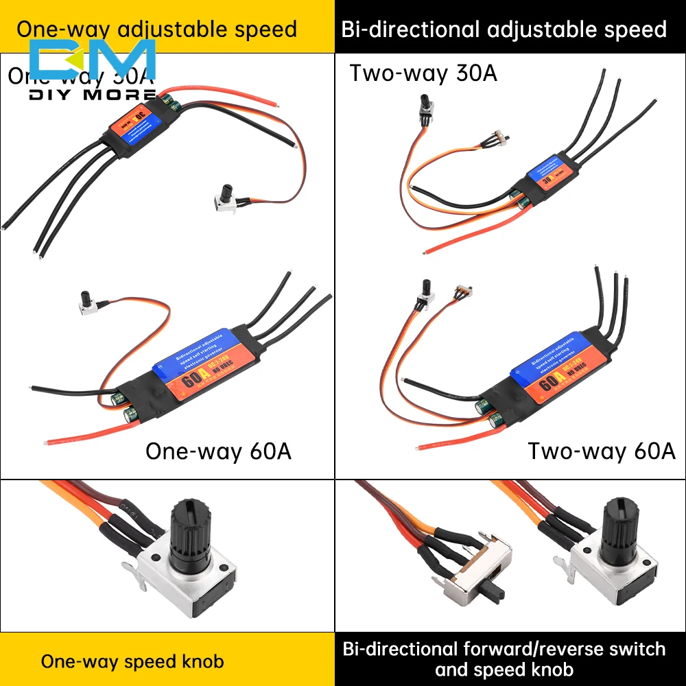 Однонаправленный самопусковой бесщеточный двигатель 30A 60A ESC электрический