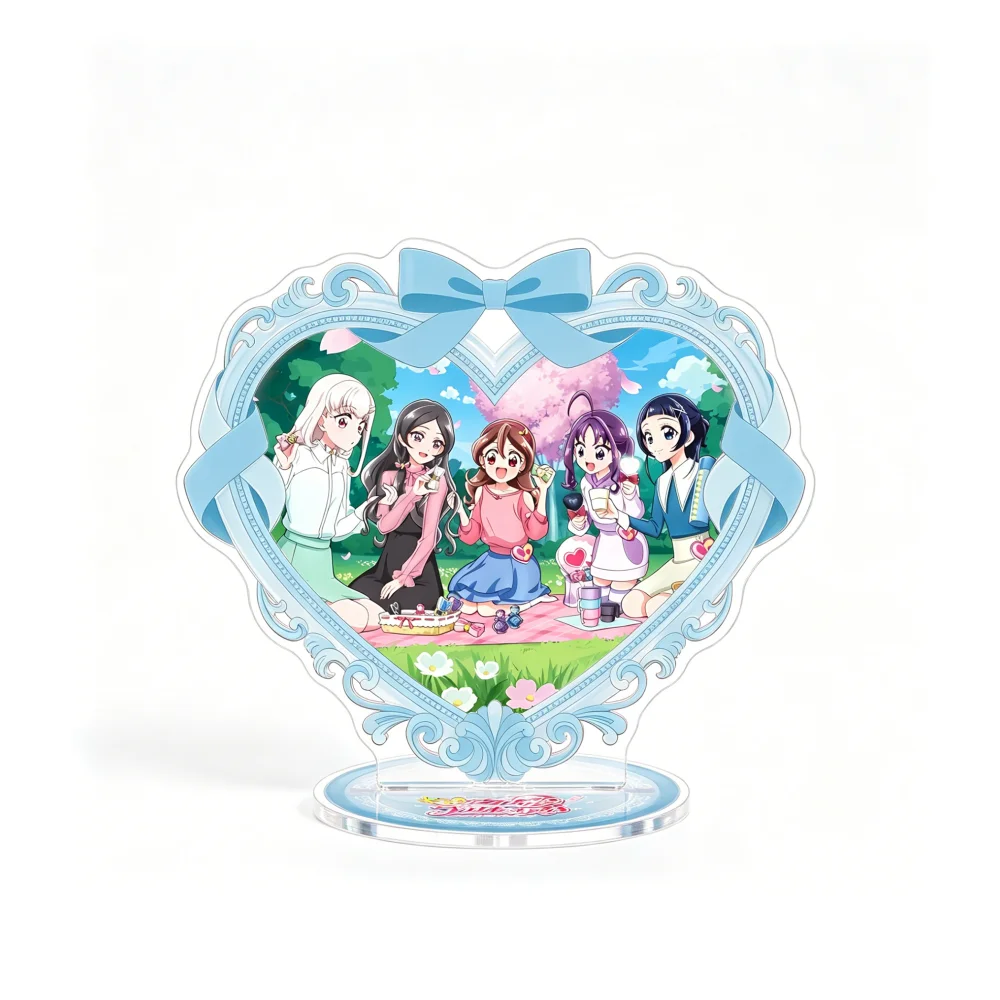 Фото Аниме-мерч по You and Idol Precure 2026: Новый полный набор, кавайные акриловые подставки-брелоки в форме сердца, в стиле Cure Zunkyun Kiss Idol №4