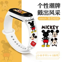 disney mickey minnie strap is suitable for xiaomi 3456nfc mi band printing wristband strap watch decoration birthday gifts
