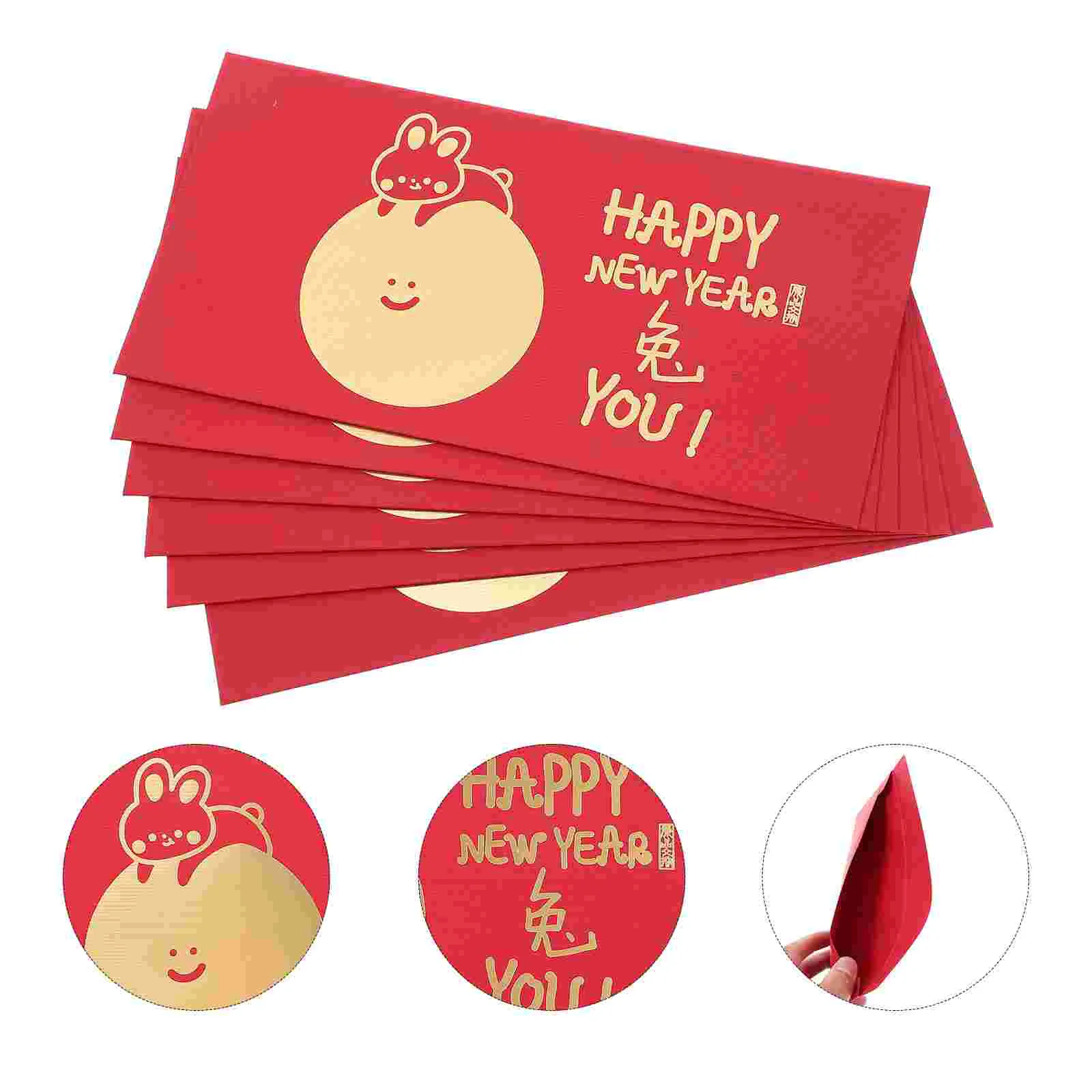 

Envelopes Red Money Year New Rabbit Lucky Chinese Packets Lunar Bao Hong Traditional Envelope Cartoon Pocket Spring Festival