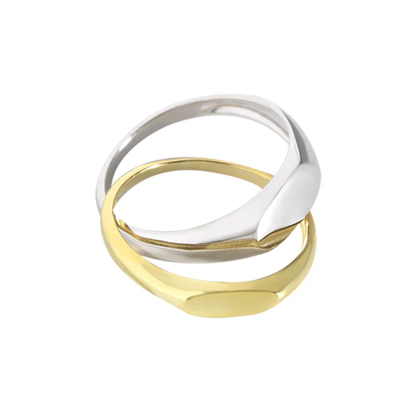 

Минималистичный дизайн, минималистичный темперамент, двухцветное двойное кольцо с уплотнением, стандартное серебряное кольцо, Женское кольцо