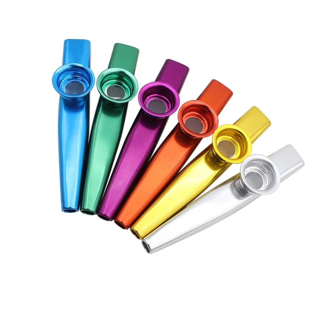 

6Pcs Colorful Flutes Metal Waterproof Musical Flutes Portable Toys