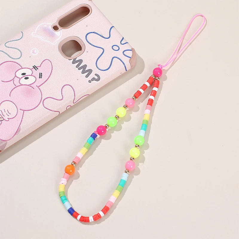 Boho Color Pearl Heart Key Chain Ladies Fashion Cute Romantic Vintage Keychain Charm Korea 90s Aesthetic Bag Phone Chain Gift