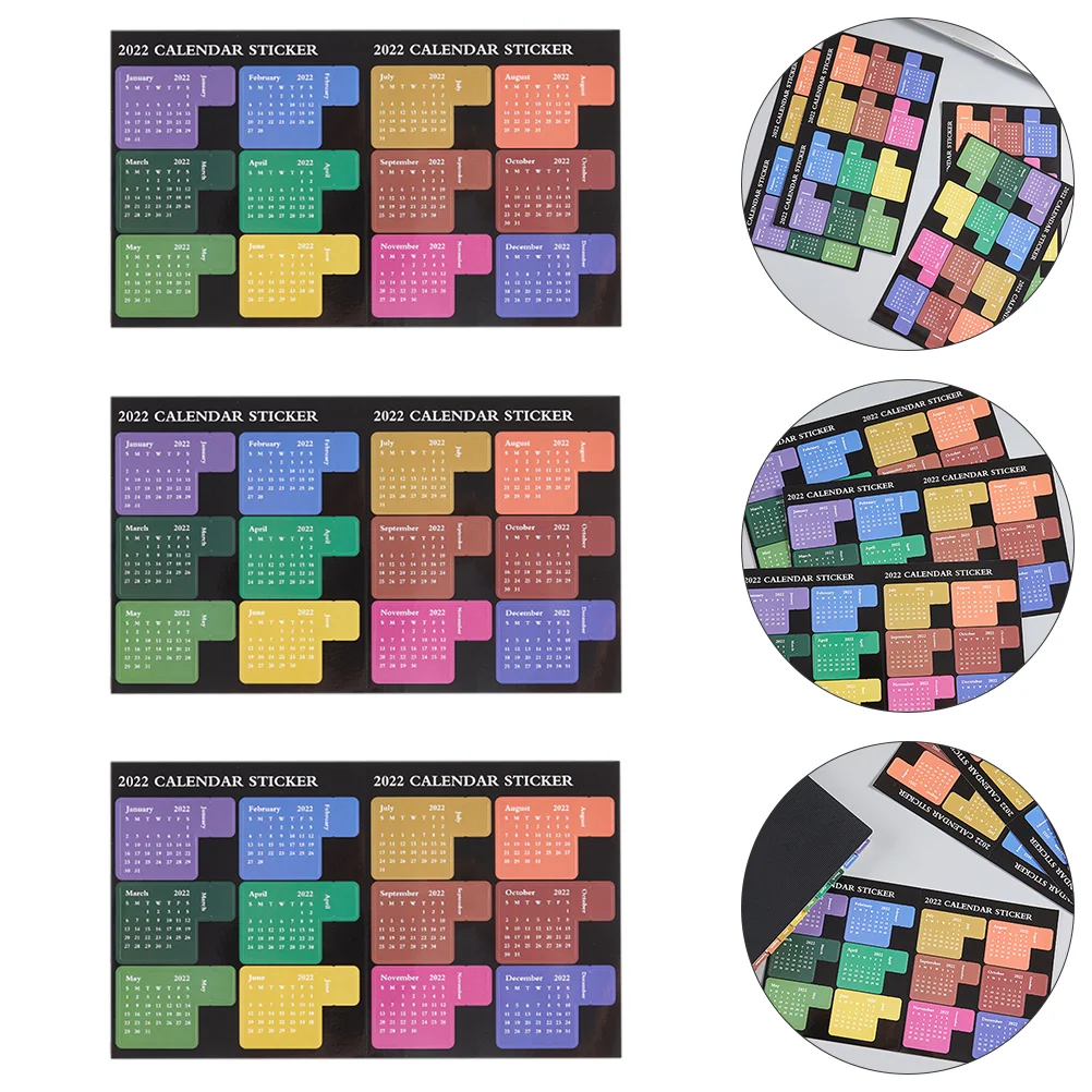 

5 Sheets Paper Calendar Indexes Labels Calendar Note Bookmarks Monthly Planner