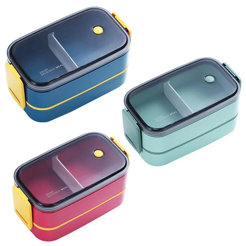 Lunch Box For Kids School Microwave Plastic Food Container With Compartment Tableware Set Leak-Proof Bento Box Food Box