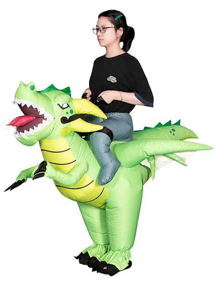 

JYZCOS Adult Kids Dinosaur Inflatable Costume Ring On Animal Cosplay Suit Women Men Halloween Blow Up Jumpsuit Mascot Anime Suit