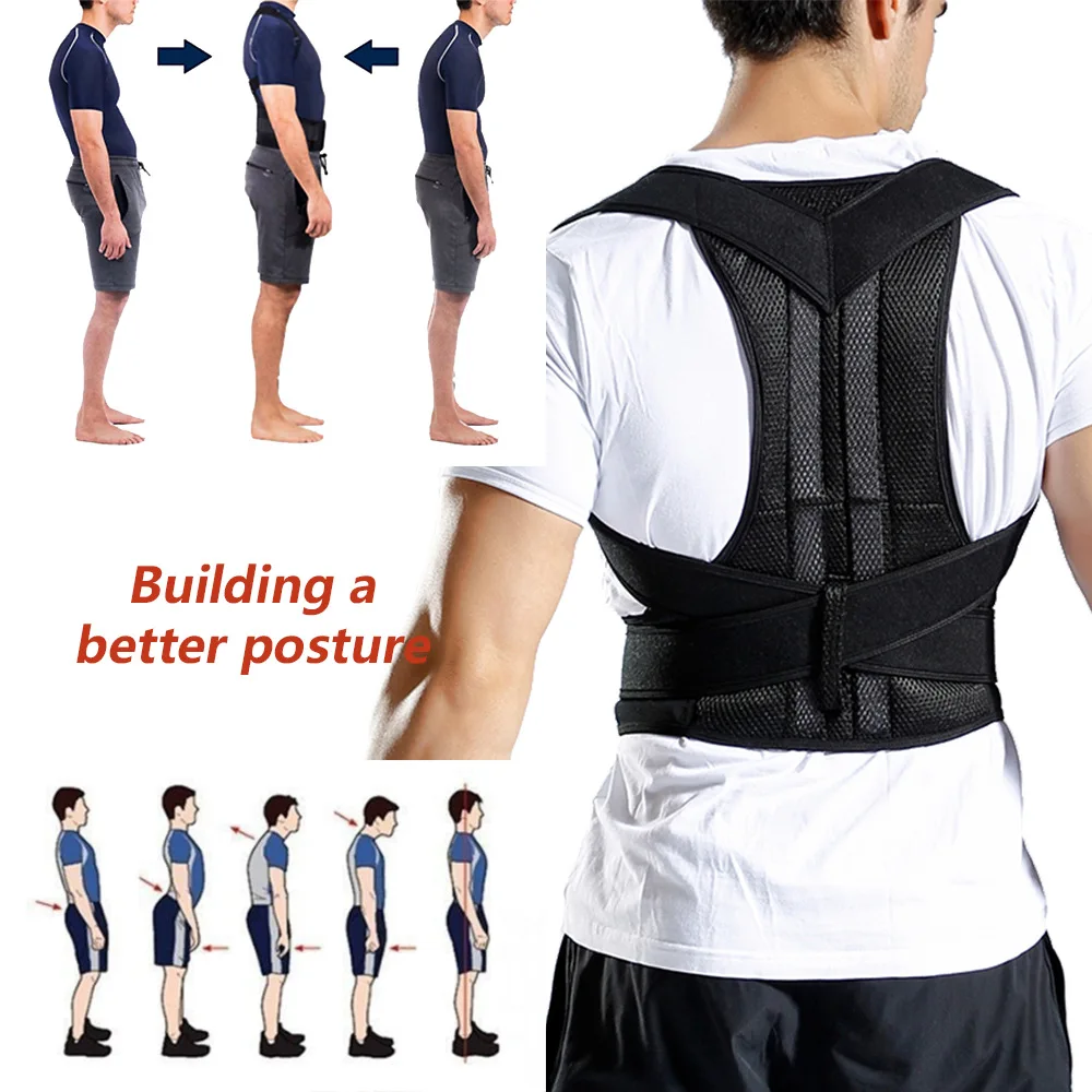 

Reinforced Belt Lumbar Column Posture Corrector Vest Adjustable Back Support Strap Shoulder Spine Brace Neck Stretcher Trainer