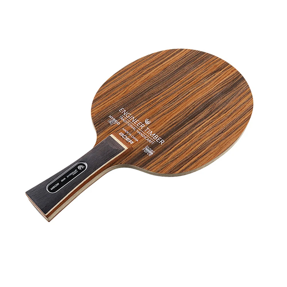 Ping Pong Table Tennis Racket Bottom Plate 5 Ply Ping Pong Blade Paddle Long Handl Pure Wooden Racket