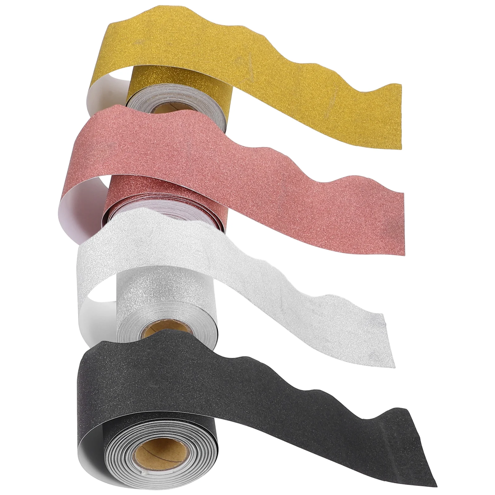 

4 Rolls Blackboard Decor Removable Border Trim Paper Posters Decors Bulletin Detachable Borders Red Scalloped