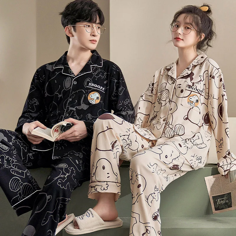 Lovers pajamas long-sleeved clothes that occupy the home and women in  spring and autumn yards men leisurewear qiu dong outfit