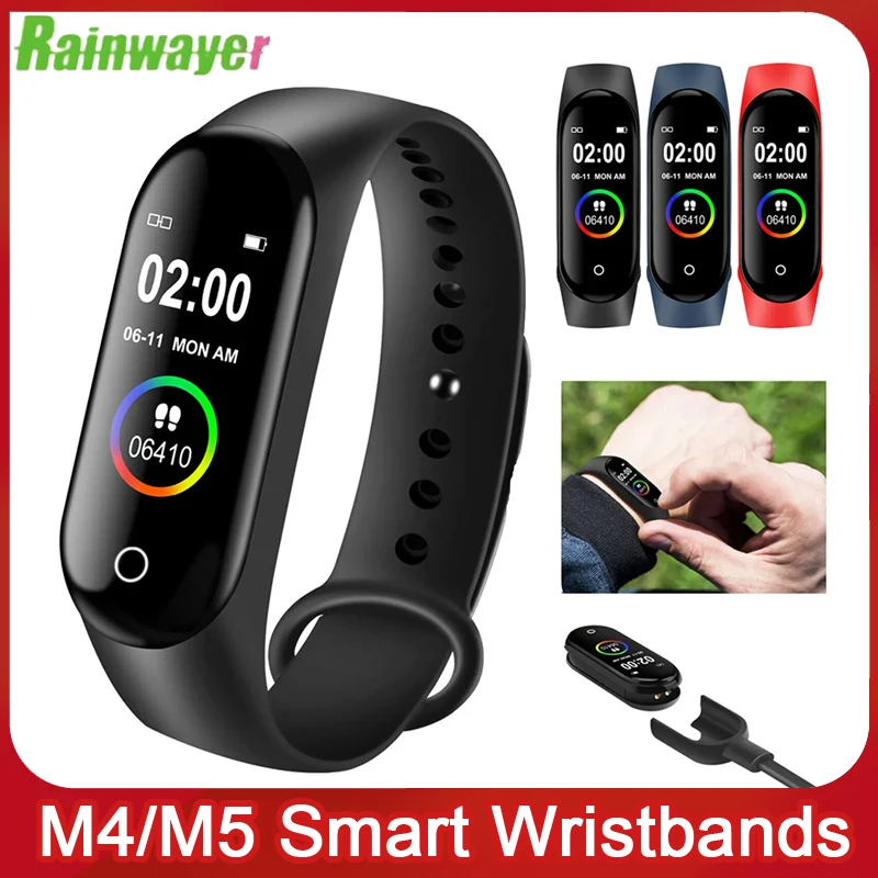 

M4 Smart Wristbands Bracelet Blood Pressure Heart Rate Monitor Fitness Tracker M5 Smart Bracelet Bluetooth Waterproof Wirstband