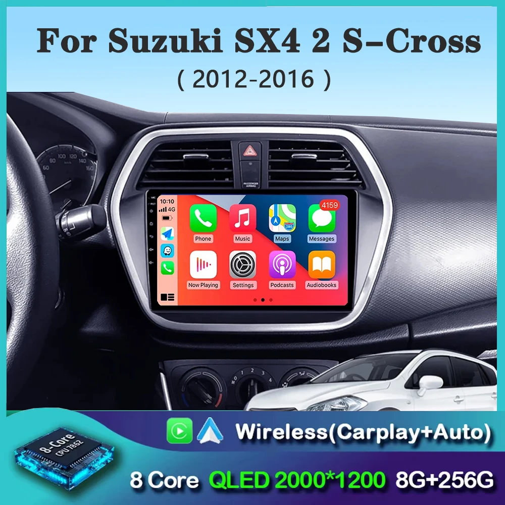 Автомобильный радиоприемник Android 14 мультимедийный видеоплеер для Suzuki SX4 2 S-Cross