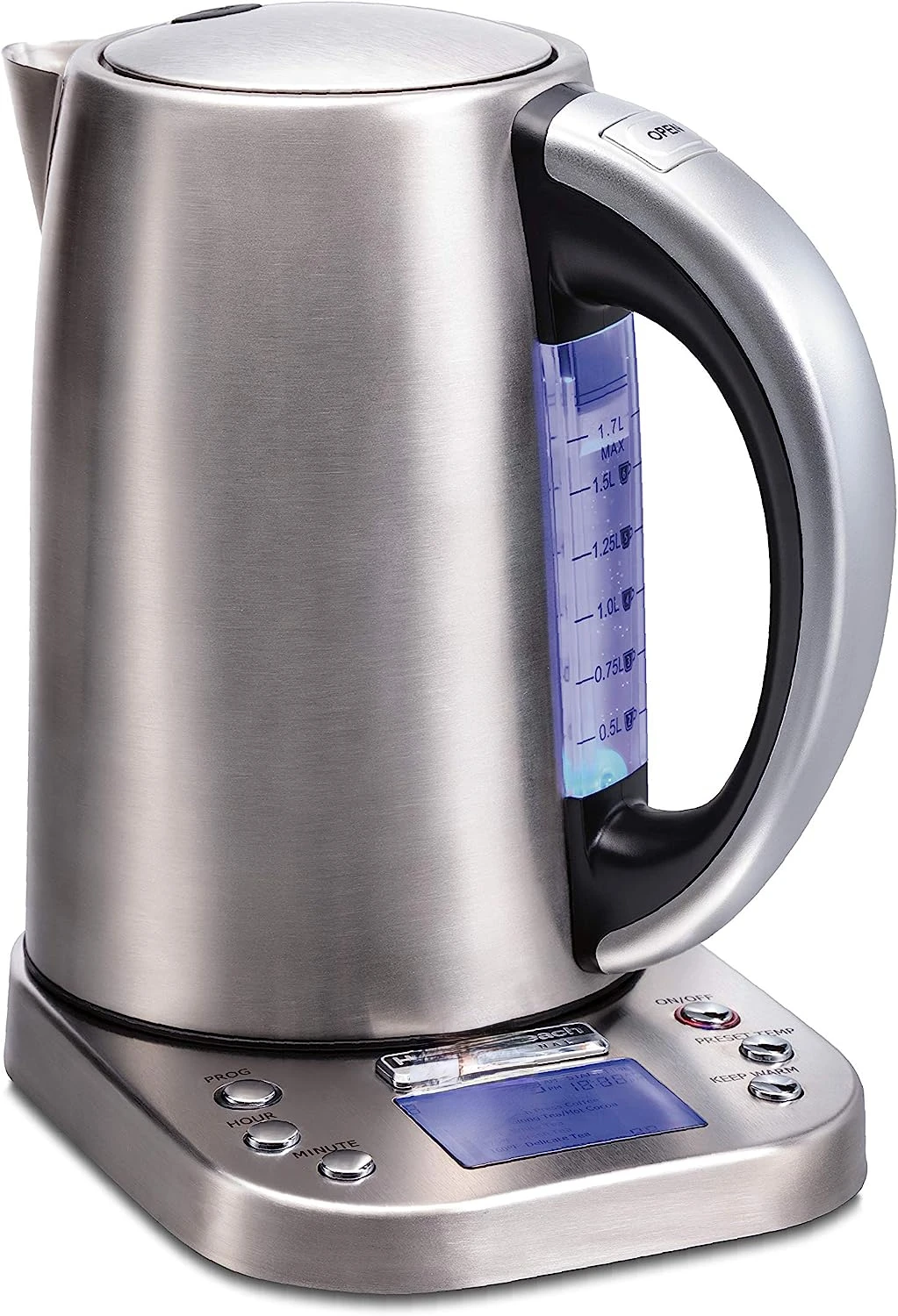 

Digital LCD Temperature Control Tea Kettle, Water Boiler & Heater, 1.7 Liter, Fast Boiling 1500 Watts, Cordless, Auto-Shuto Wat
