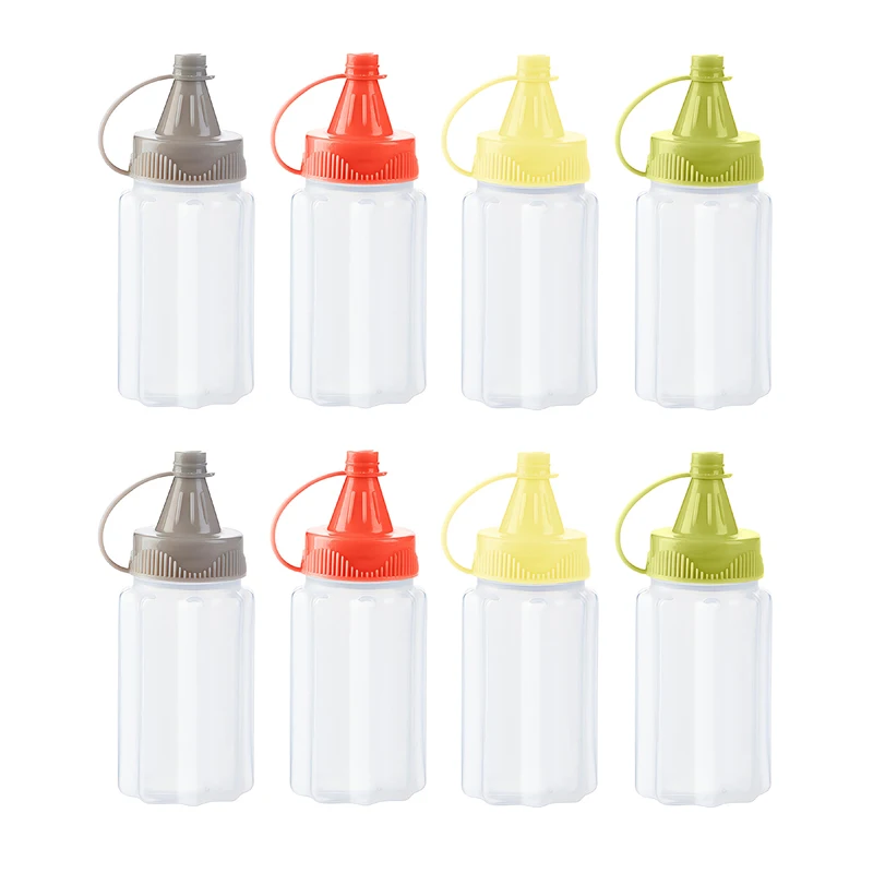 

4/8pcs Mini Condiment Squeeze Bottles Honey/Ketchup/Soy Sauce/Salad Dressing Dispensers Lunchbox Squeezable Containers Jars 30ml