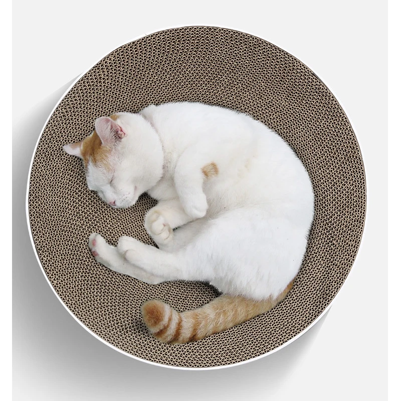 

Kitten Round Scratch Cardboard for Cat Scratcher Corrugated Durable Pad Lounge Bed Furniture Protection Training Toy