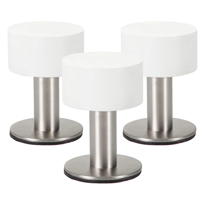 

3Pcs White Rubber Door Stops, Impact Buffer, Sound Dampening Bumper - Protects Door, Furniture & Walls From Damage