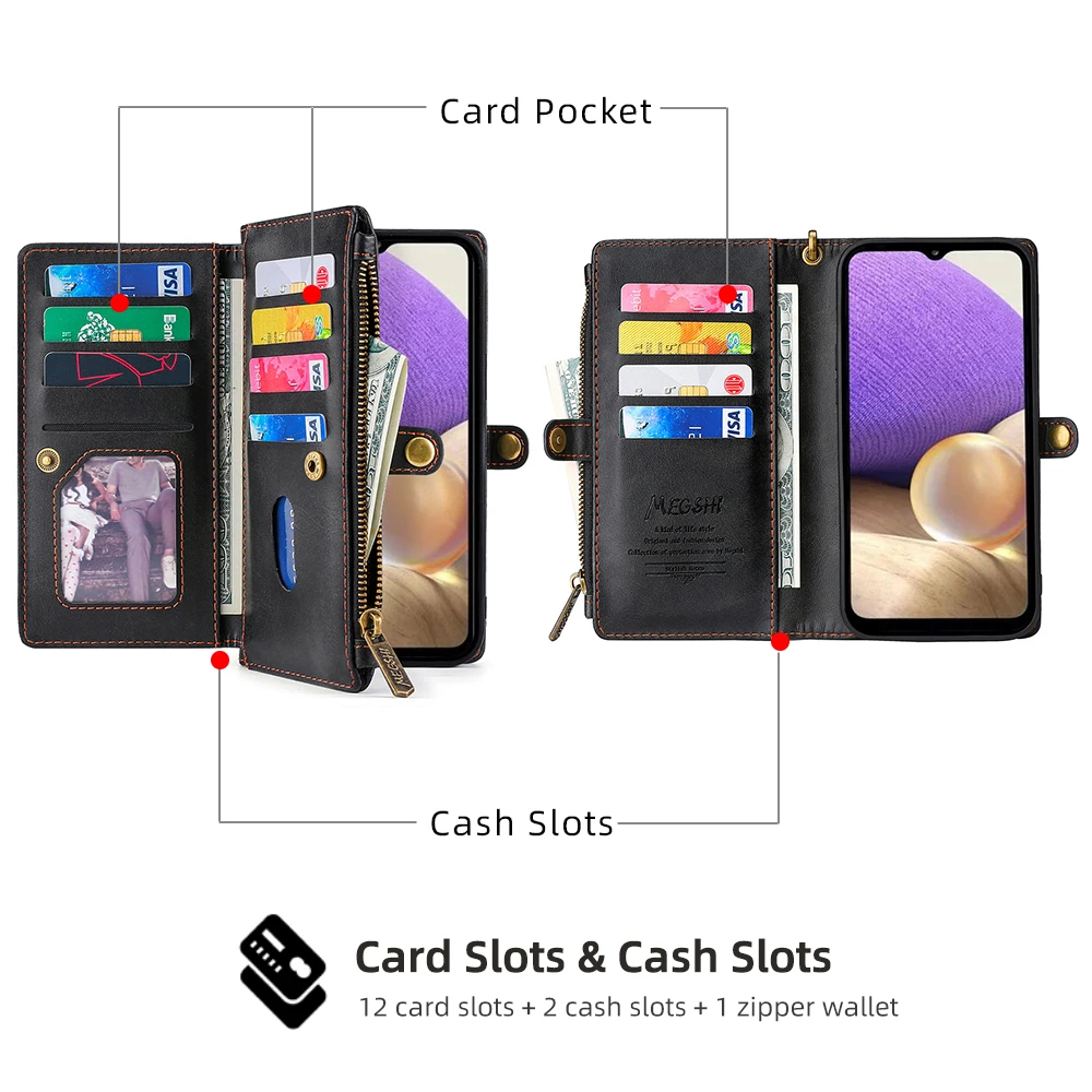Wallet PU Leather Phone Case For XiaoMi 10 10Pro 11T Lite 12 12Pro 12T 12Lite RedMi Note10 Note11 Note12 Poco X3 X4 X5 Pro NFC