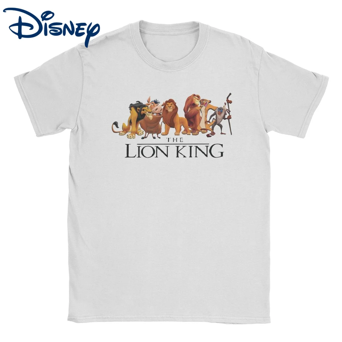 

Футболка для мужчин и женщин, крутая тенниска из чистого хлопка с изображением Симбы короля льва, топ с коротким рукавом из Диснея, с графическим принтом