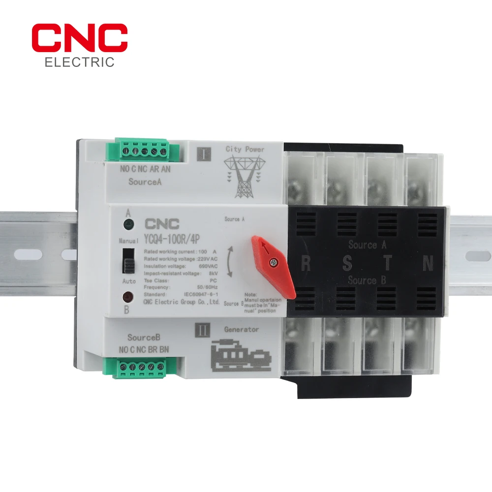 CNC YCQ4-100R/4P ATS 50/60Hz 220V PC Dual Power Automatic Transfer Switch 63a/A бытовой переключатель - купить по