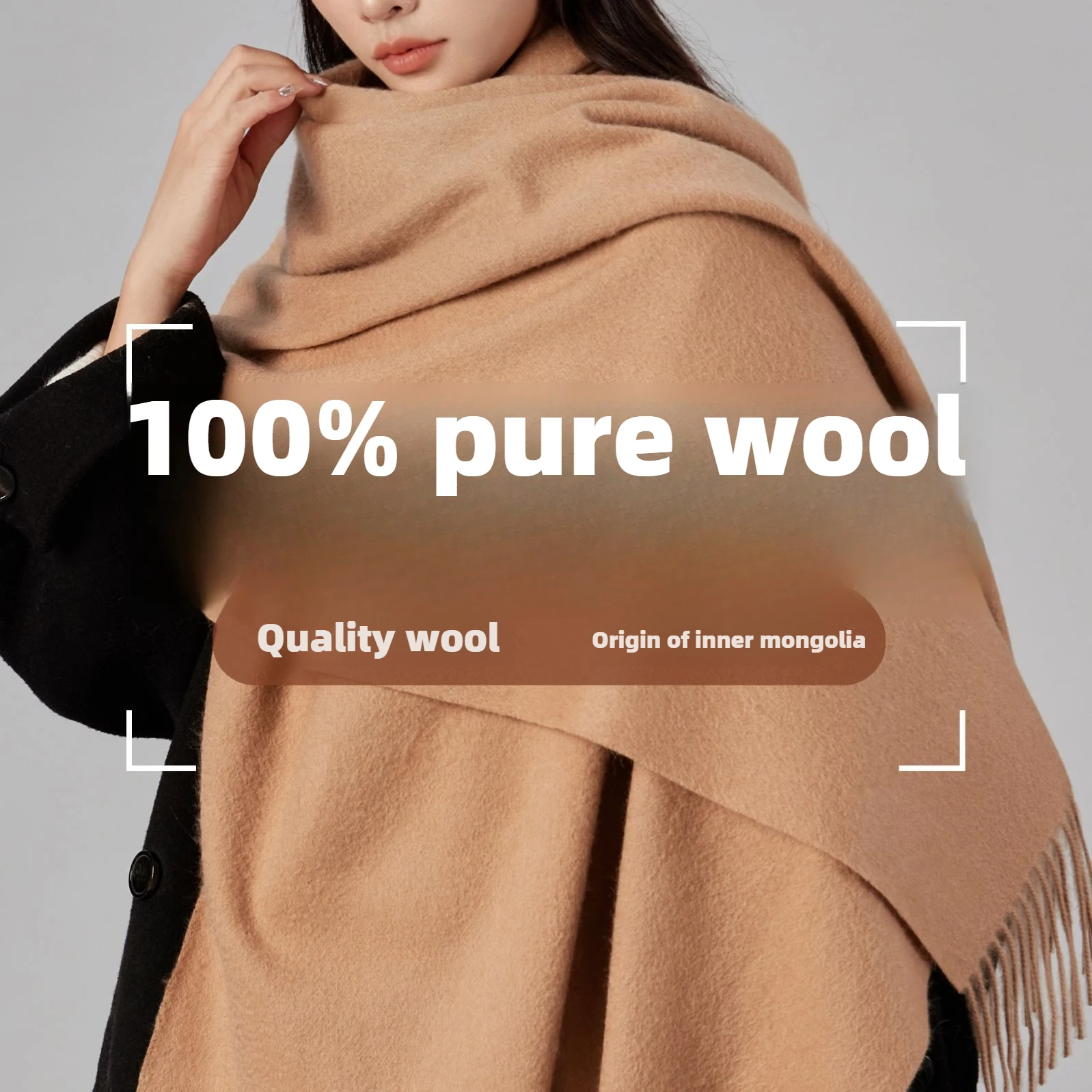 Женский шерстяной шарф высококачественная зимняя теплая шаль большого размера