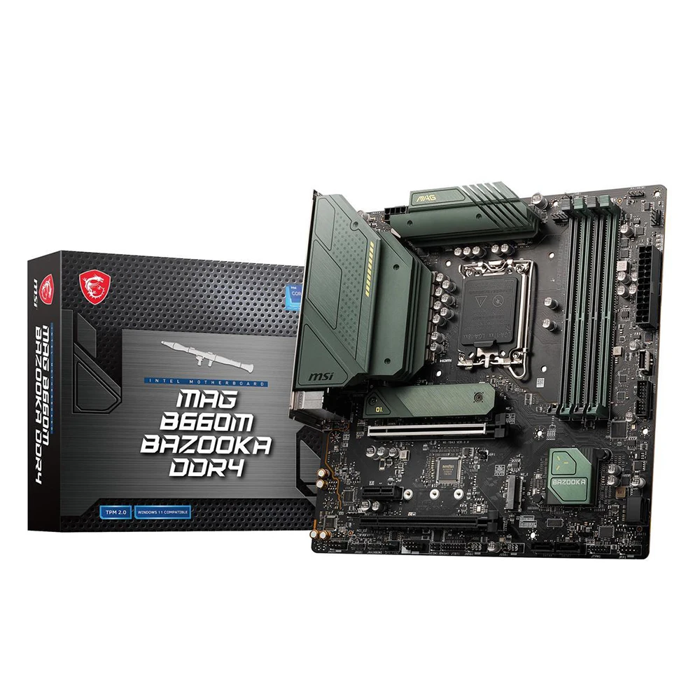 

MSI MAG B660M BAZOOKA DDR4 LGA 1700 Intel B660 SATA 6Gb/s Micro ATX Intel Motherboard