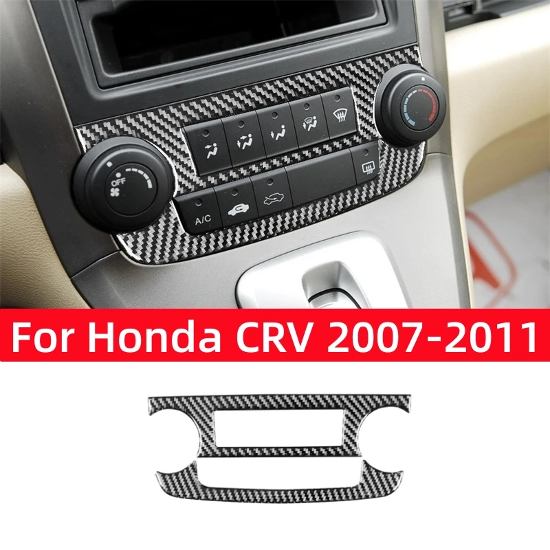 

Аксессуары из углеродного волокна для Honda CRV 2007 2008 2009 2010 2011, интерьерная Автомобильная Центральная панель управления компакт-диском, регулят...