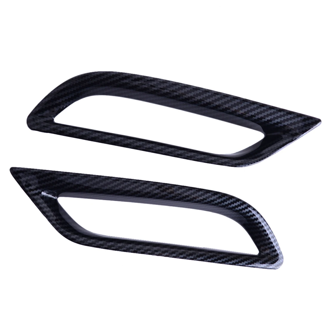 

2Pcs/set Car Rear Bumper Fog Light Lamp Cover Trim Fit for Toyota Camry 2018 2019 Carbon Fiber Style Black ABS