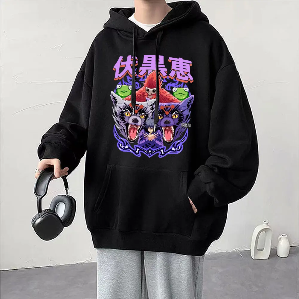 

Толстовки с капюшоном Megumi Fushiguro манга для мужчин и женщин, японское аниме юютсу кайсен, уютная флисовая толстовка в стиле Харадзюку, уличная одежда