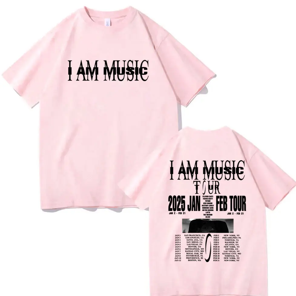 Фото Playboi Carti I AM MUSIC Tour 2025 Графические футболки Harajuku Хип-хоп Поп Рэп Футболка с коротким рукавом Мужские винтажные модные футболки №4