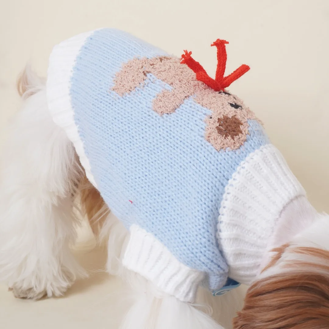 Свитер для домашних животных с медведем осень/зима трикотажная Базовая рубашка