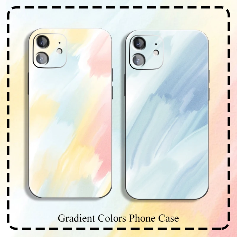 

Gradient Colors Phone Case For iPhone 12 11 Pro Max 13 Mini X XR XS 7 8 6S 6 5 Plus SE 2020 Silicone Anti Fall Back Cover Fundas