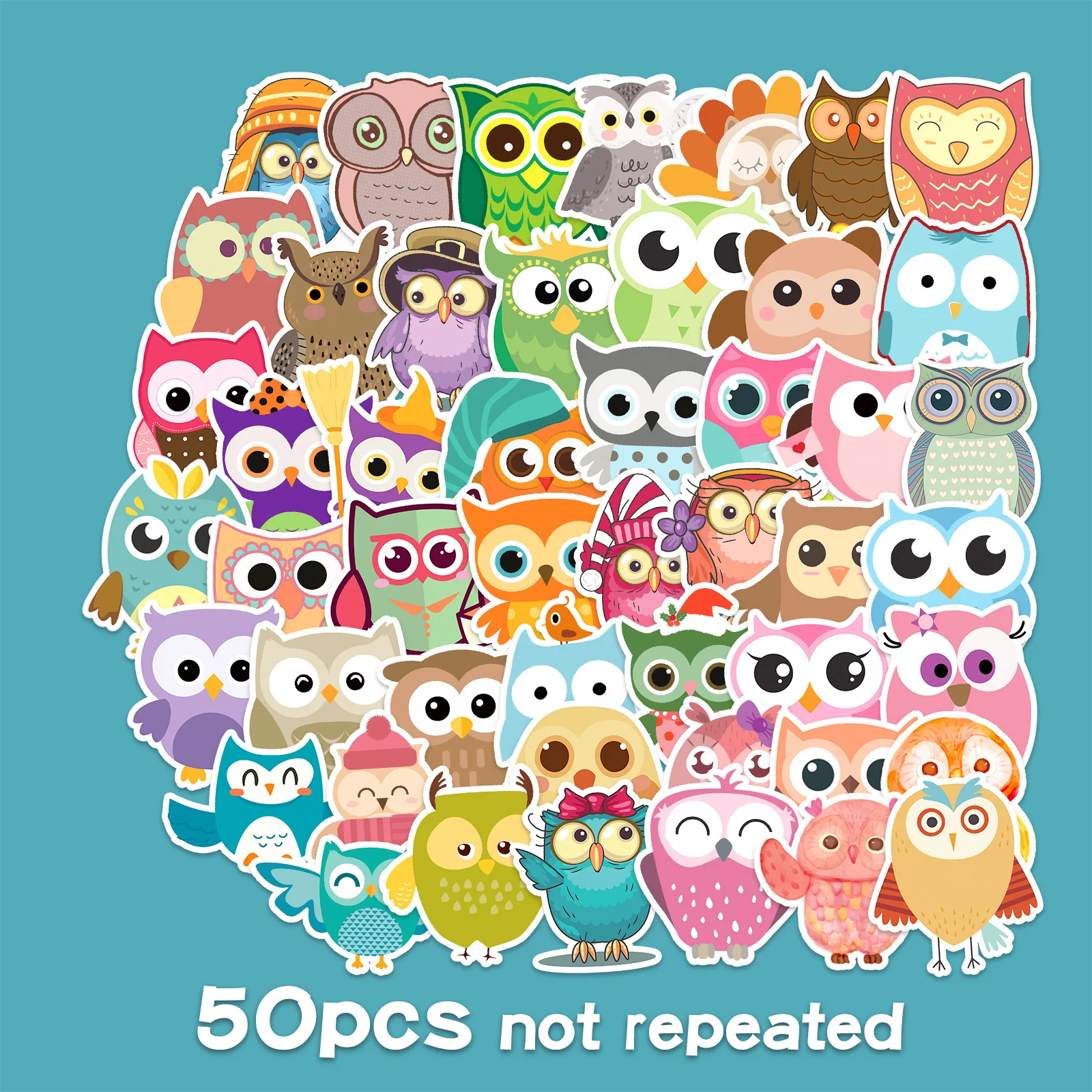 

50 owl graffiti stickers cartoon cross border animal children stickers DIY skateboard luggage stickers waterproof