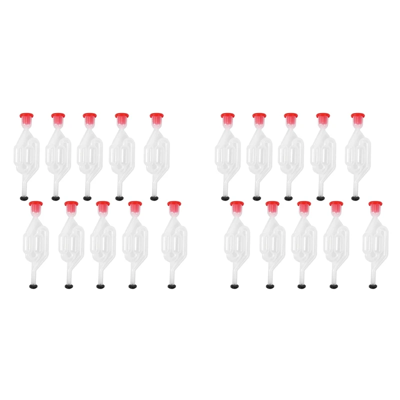 

20 шт. контрольный клапан для ферментации вина, пива, водяное уплотнение, воздушный замок, выхлопной клапан для дома, ферментер, дрожжи, инстр...