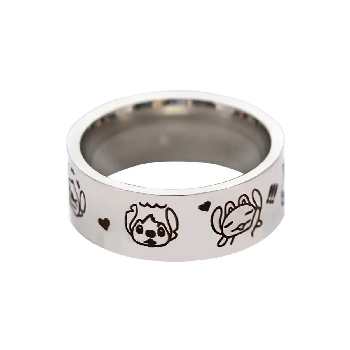 

Stitch Alien Stainless Steel Ring Titanium Steel Men's Woman Gifts Cute Ring Temperament Jewelry Fashion Anime Accessories