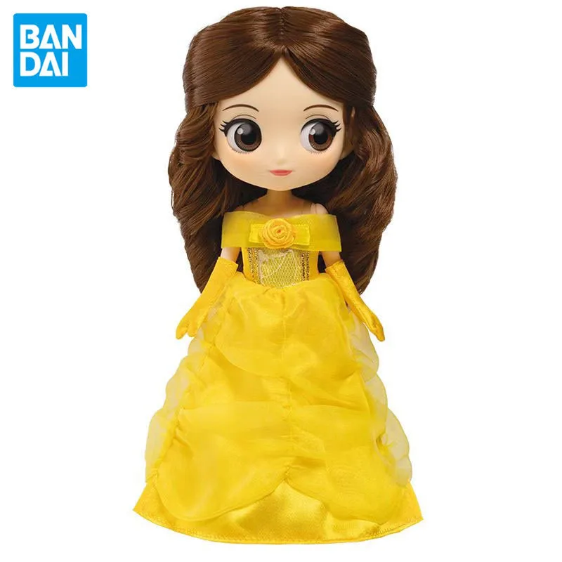 

In Stock Bandai Original Q Posket Doll Anime Beauty and The Beast Belle Movable Action Figure Model Children's Gifts