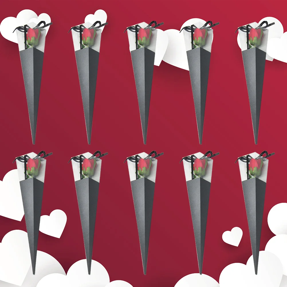 

Flower Bouquet Bags Wrapping Paper Box Bag Gift Single Rose Packaging Arrangementflorist Cone Floral Sleeves Sleeve Valentines