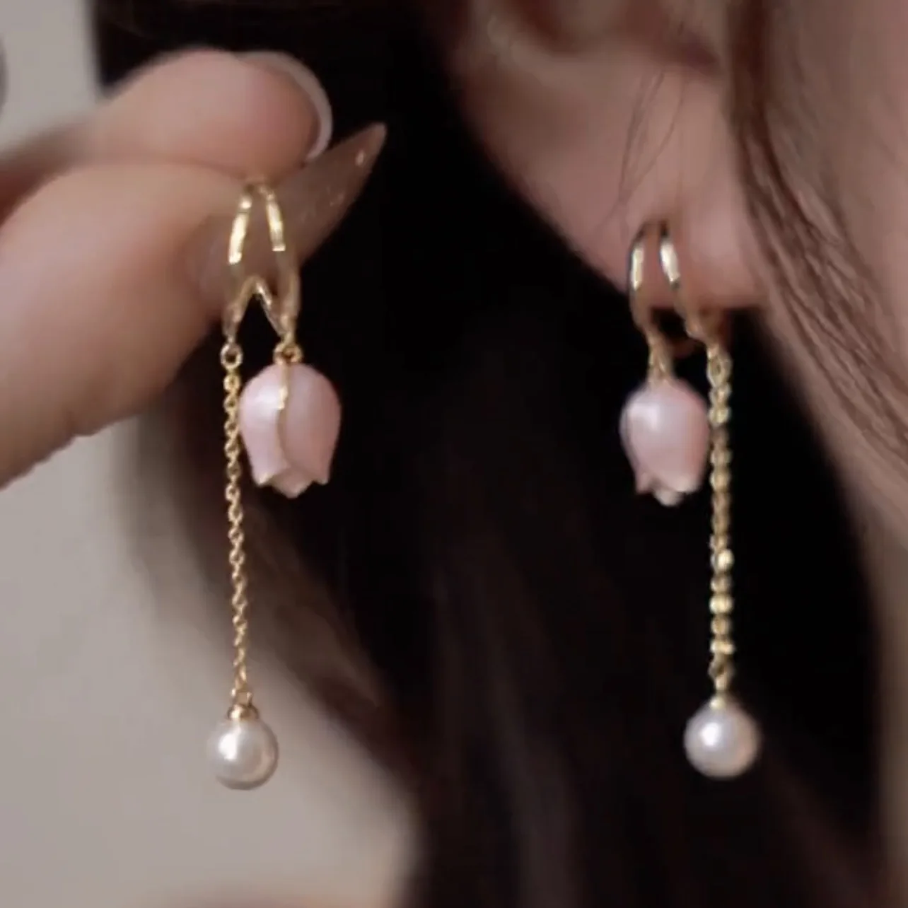 

2023 New Diamond Studded Zircon Tassel Love Earrings Korean Fashion Personality Simple Earrings Party Jewelry Beautiful Gifts