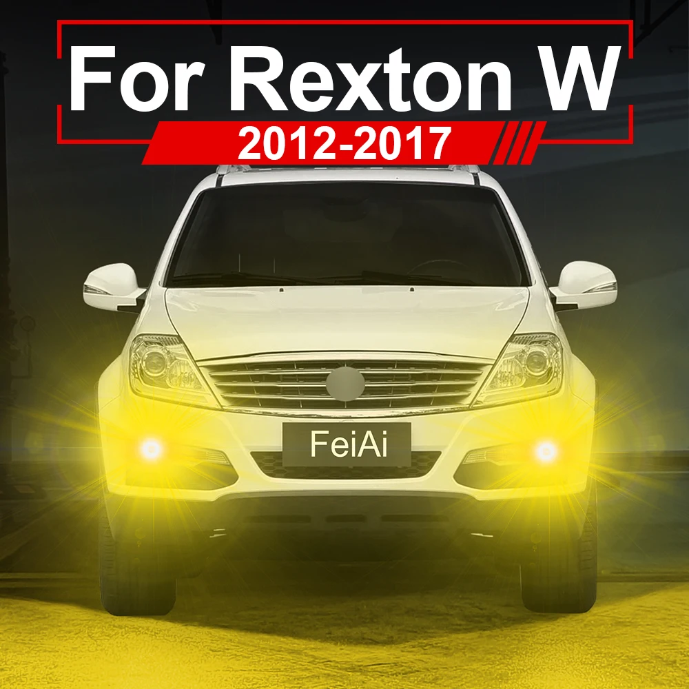 

Светодиодные передние противотуманные фары для SsangYong Rexton W 2012 2013 2014 2015 2016 2017 Y290 Тюнинговые аксессуары Двойные цвета Белый Желтый Янтарный