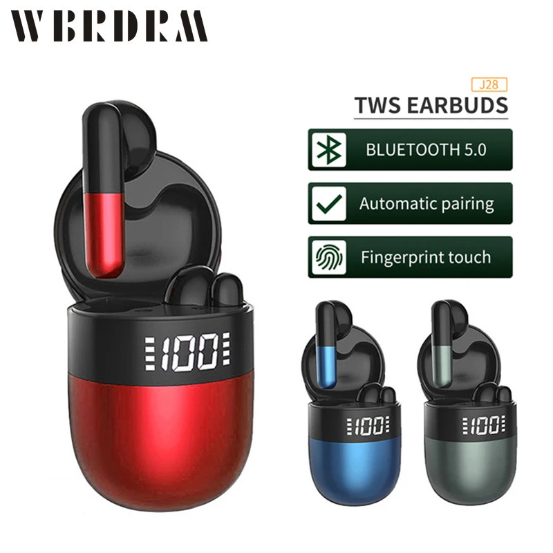 

TWS-стереонаушники J28 с поддержкой Bluetooth 5,0 и цифровым дисплеем