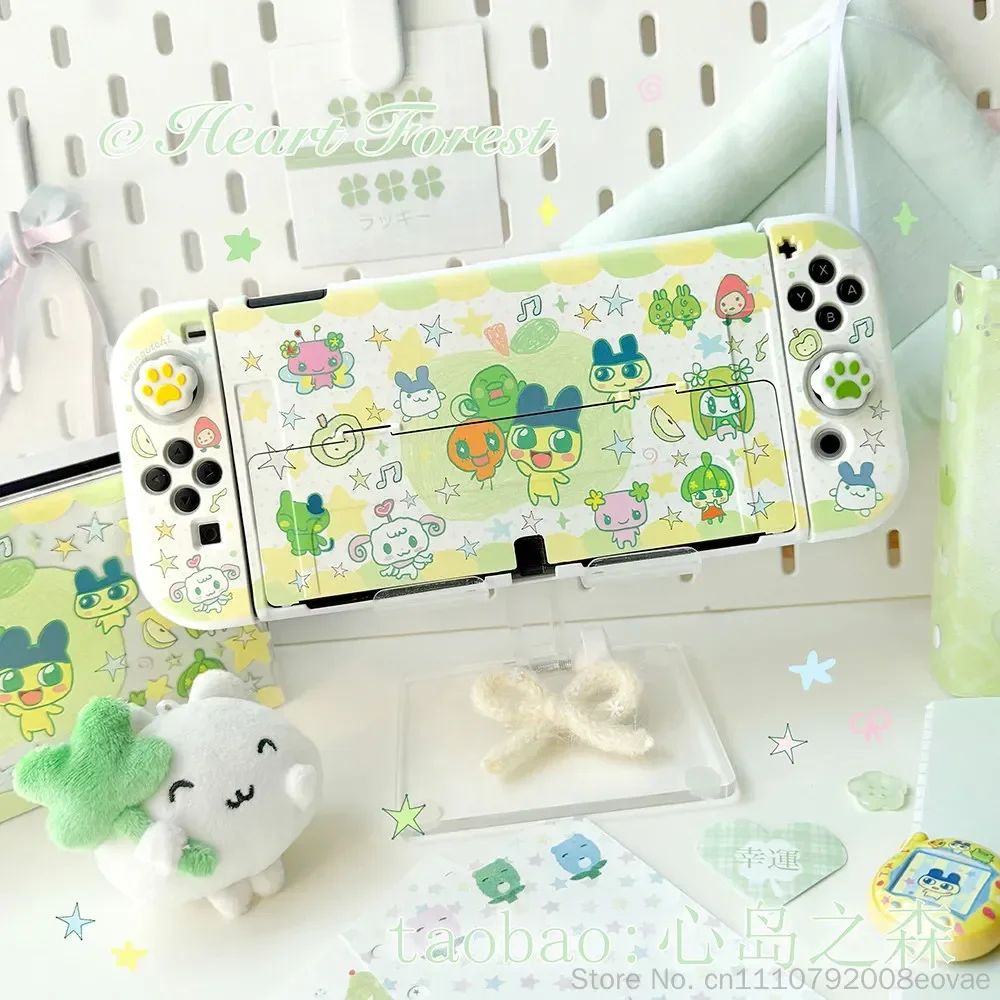 Фото Защитный жесткий чехол Hot Heart Forest Switch, оригинальный дизайн Tamagotchi Green Apple с мультяшным рисунком для игровых консолей Oled Ns2 Lite №3