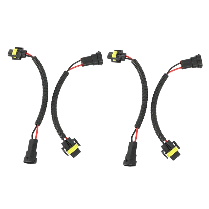 

4Pcs 9006 To H11 H8 Headlight Fog Light Conversion Connector Wiring Harness Plug Cable Socket Connector Repair Kit